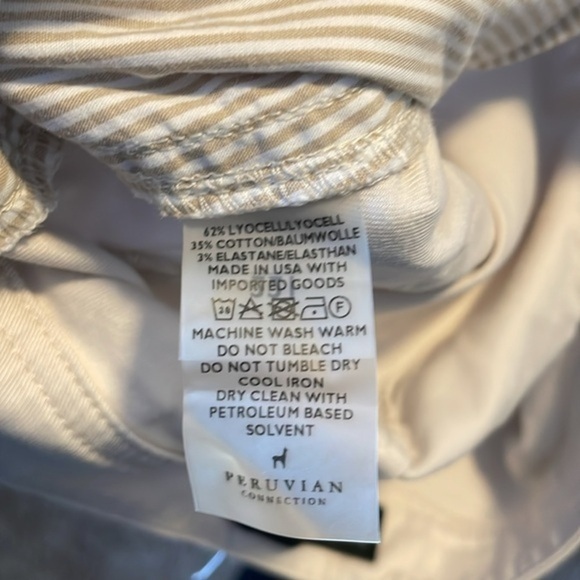 Peruvian Connection‎ Maya Cropped Trousers Women’s Size 6 Pants White Sand - Picture 8 of 9